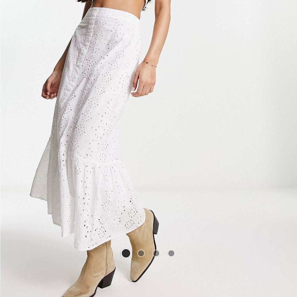 White Eyelet Maxi Skirt